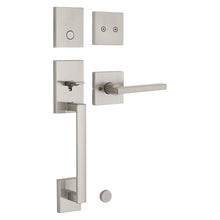 Kwikset CP819SCEHFLSQT-15 Clear Pack Dummy San Clemente Exterior Handleset with Halifax Lever with Square Rose Interior Trim Satin Nickel Finish.