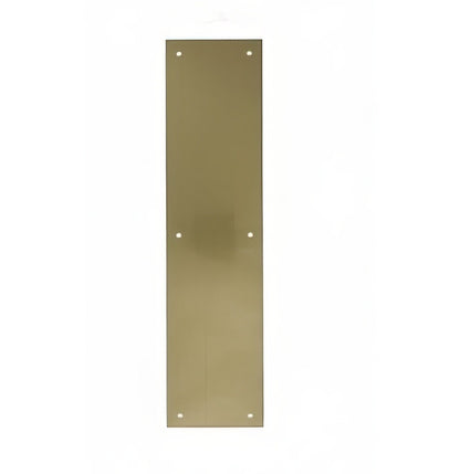 Ives 8200B 4" x 16" Brass Push Plate with Mounting Screws