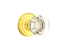Emtek 8200OTUS3 Old Town Glass Knob 2-3/8" Backset Privacy with Regular Rose for 1-1/4" to 2" Door Polished Brass Lifetime Finish.