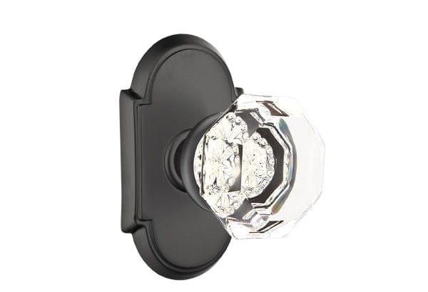 Emtek 8208OTUS10B Old Town Glass Knob 2-3/8" Backset Privacy with # 8 Rose for 1-1/4" to 2" Door Oil Rubbed Bronze Finish.