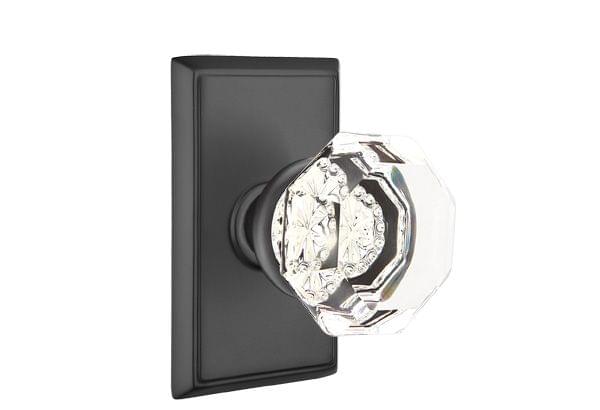 Emtek 8221OTUS10B Old Town Glass Knob 2-3/8" Backset Privacy with Rectangular Rose for 1-1/4" to 2" Door Oil Rubbed Bronze Finish.
