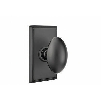 Emtek 8221EUS Egg Knob 2-3/8" Backset Privacy With Rectangular Rose