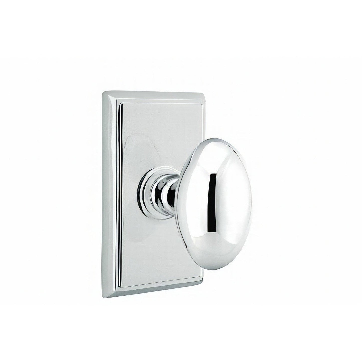 Emtek 8221EUS Egg Knob 2-3/8" Backset Privacy With Rectangular Rose