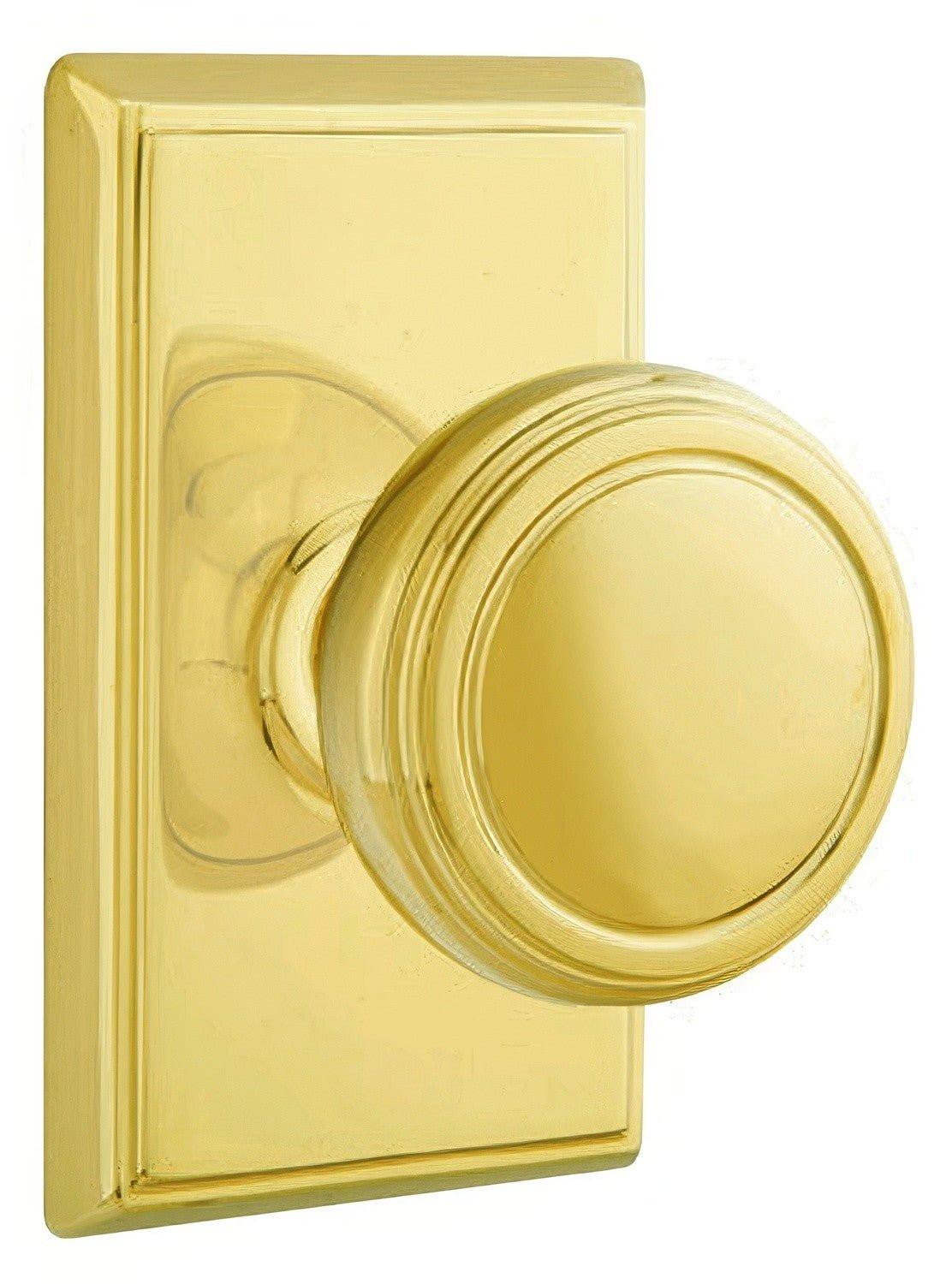 Emtek 8221NWUS Norwich Knob 2-3/8" Backset Privacy With Rectangular Rose.