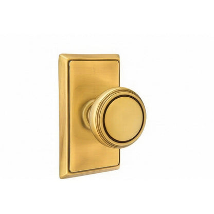Emtek 8221NWUS Norwich Knob 2-3/8" Backset Privacy With Rectangular Rose.