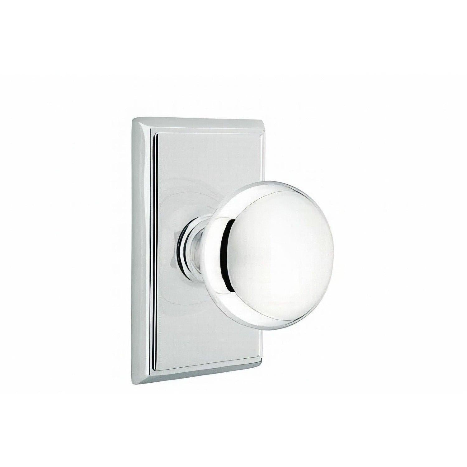 Emtek 8221PUS Providence Knob 2-3/8" Backset Privacy With Rectangular Rose.