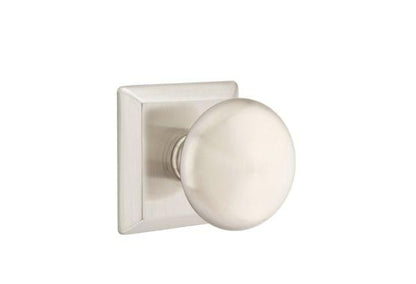 Emtek 8231PUS15 Providence Knob 2-3/8" Backset Privacy with Quincy Rose for 1-1/4" to 2" Door Satin Nickel Finish.