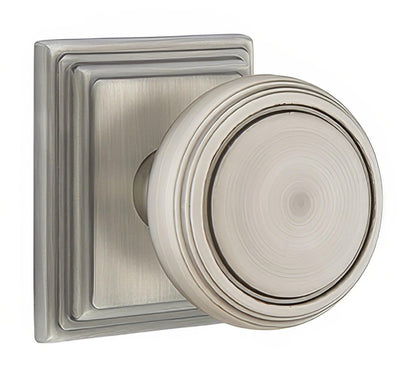 Emtek 8261NWUS Norwich Knob 2-3/8" Backset Privacy with Wilshire Rose.