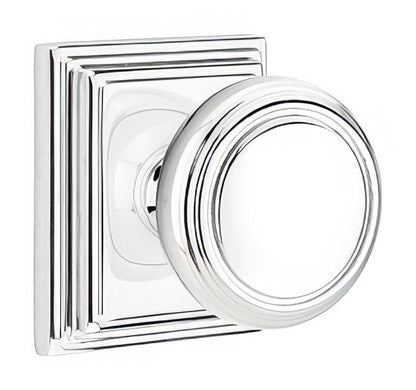 Emtek 8261NWUS Norwich Knob 2-3/8" Backset Privacy with Wilshire Rose.
