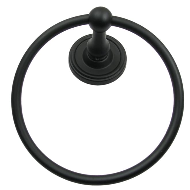 Rusticware 8286BLK Midtowne Towel Ring Black Finish.