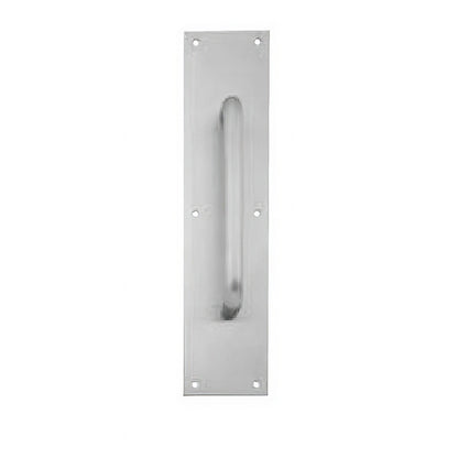 Ives 83026-315 3-1/2" x 15" Stainless Steel Pull Plate with 3/4" Round Handle on 6" Center
