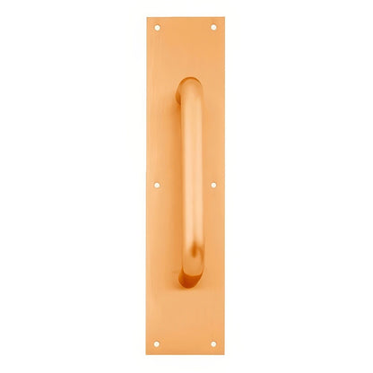 Ives 83028-416-8 4" x 16" Brass Pull Plate with 3/4" Round Handle on 8" Center