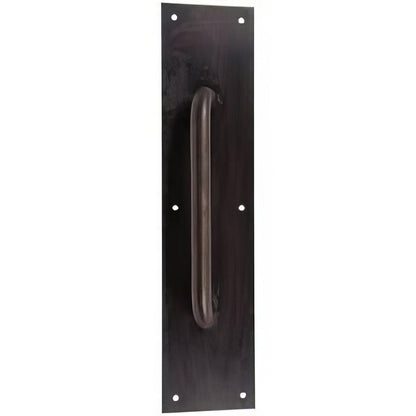 Ives 83028-315 3-1/2" x 15" Brass Pull Plate with 3/4" Round Handle on 8" Center