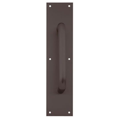 Ives 83028-416-8 4" x 16" Brass Pull Plate with 3/4" Round Handle on 8" Center