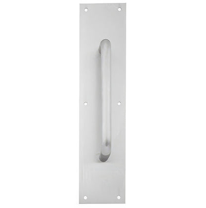Ives 83028-416-8 4" x 16" Brass Pull Plate with 3/4" Round Handle on 8" Center