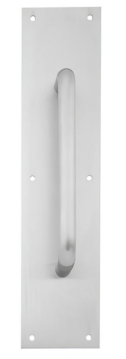 Ives 83028-416-8 4" x 16" Brass Pull Plate with 3/4" Round Handle on 8" Center