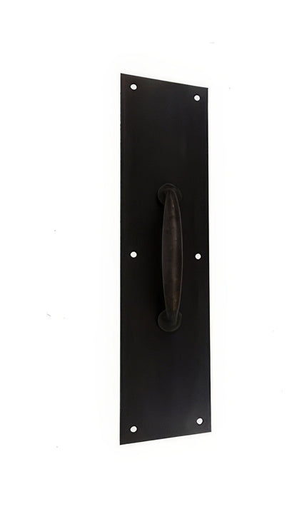Ives 83115-315 3-1/2" x 15" Brass Pull Plate with 1" Round Base Handle on 5-1/4" Center