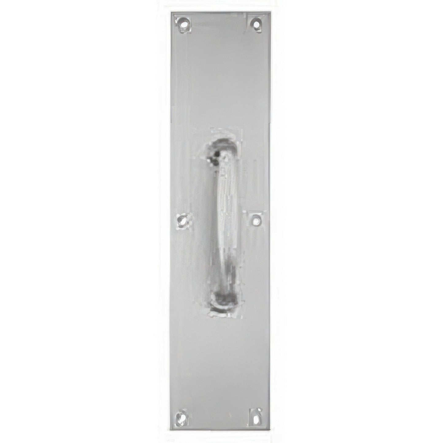 Ives 83115-416 4" x 16" Brass Pull Plate with 1" Round Base Handle on 5-1/4" Center