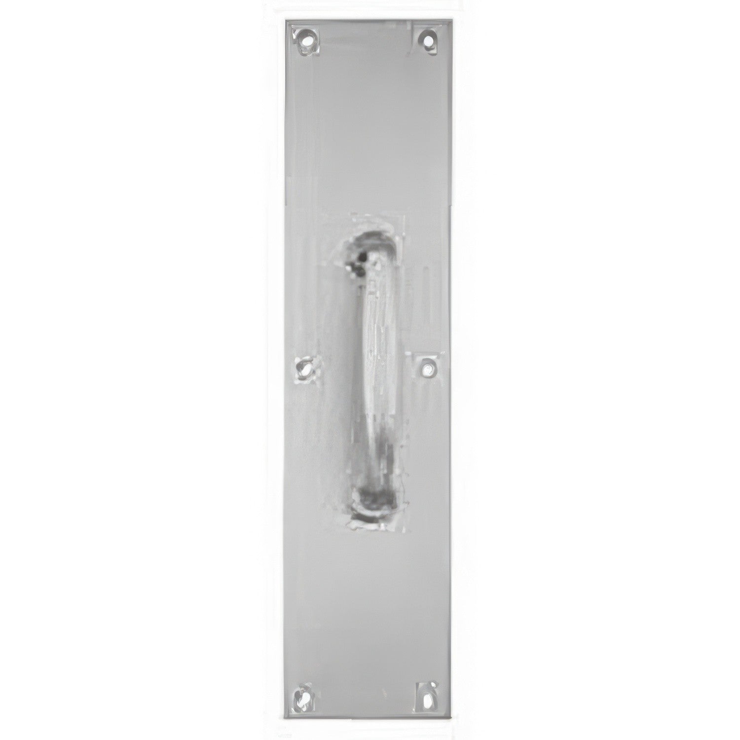 Ives 83115-416 4" x 16" Brass Pull Plate with 1" Round Base Handle on 5-1/4" Center