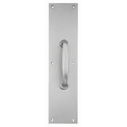 Ives 83115-416 4" x 16" Brass Pull Plate with 1" Round Base Handle on 5-1/4" Center