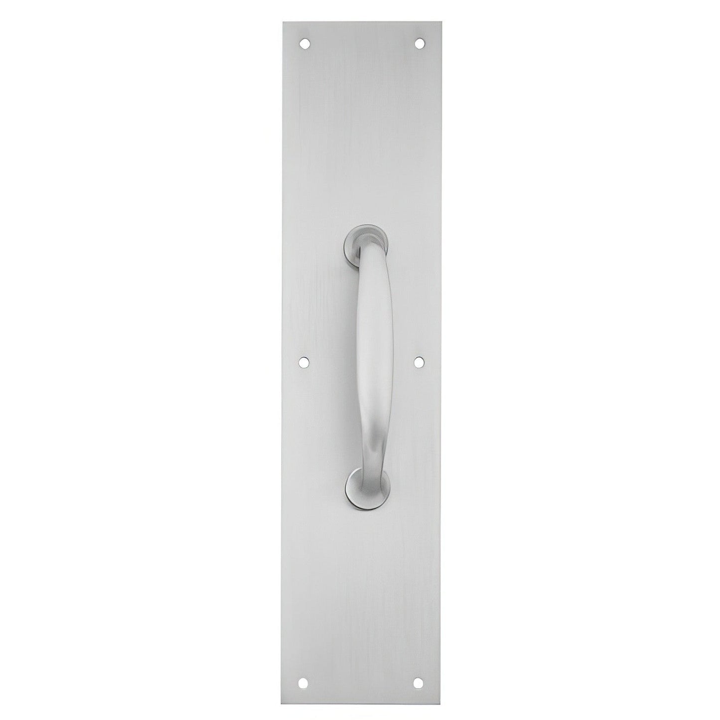 Ives 83115-416 4" x 16" Brass Pull Plate with 1" Round Base Handle on 5-1/4" Center