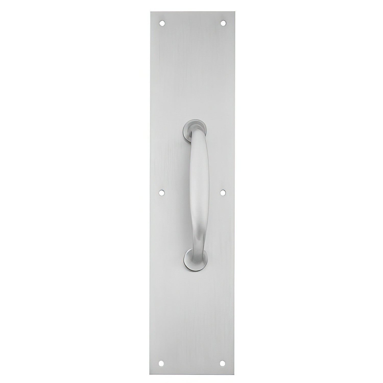 Ives 83115-416 4" x 16" Brass Pull Plate with 1" Round Base Handle on 5-1/4" Center