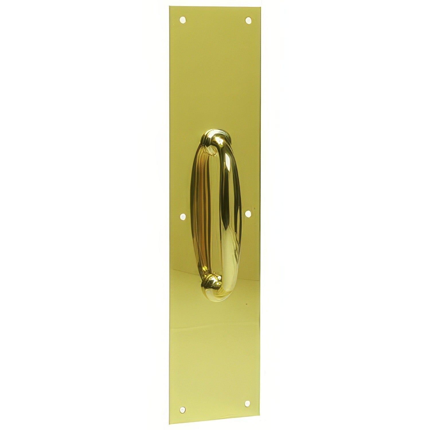 Ives 83115-315 3-1/2" x 15" Brass Pull Plate with 1" Round Base Handle on 5-1/4" Center
