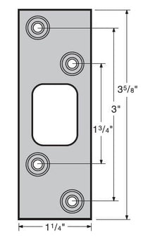 Kwikset 83222-027 3-5/8" Square Deadbolt Strike for US11P Venetian Bronze and 514 Matte Black Finish.