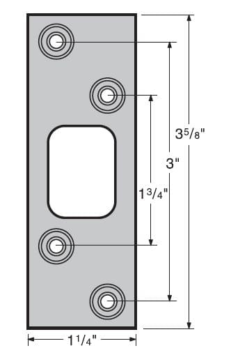 Kwikset 83222-029 3-5/8" Square Deadbolt Strike Satin Nickel Finish.