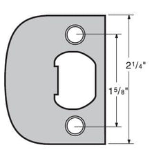 Kwikset 83437-036 Square Corner Full Lip Strike for US26 Bright Chrome and US26D Satin Chrome Finish.