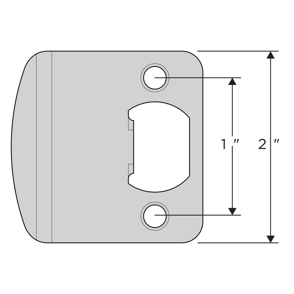 Kwikset 83536-001 Round Corner 2-1/4" Extended Full Lip Strike Bright Brass Finish.