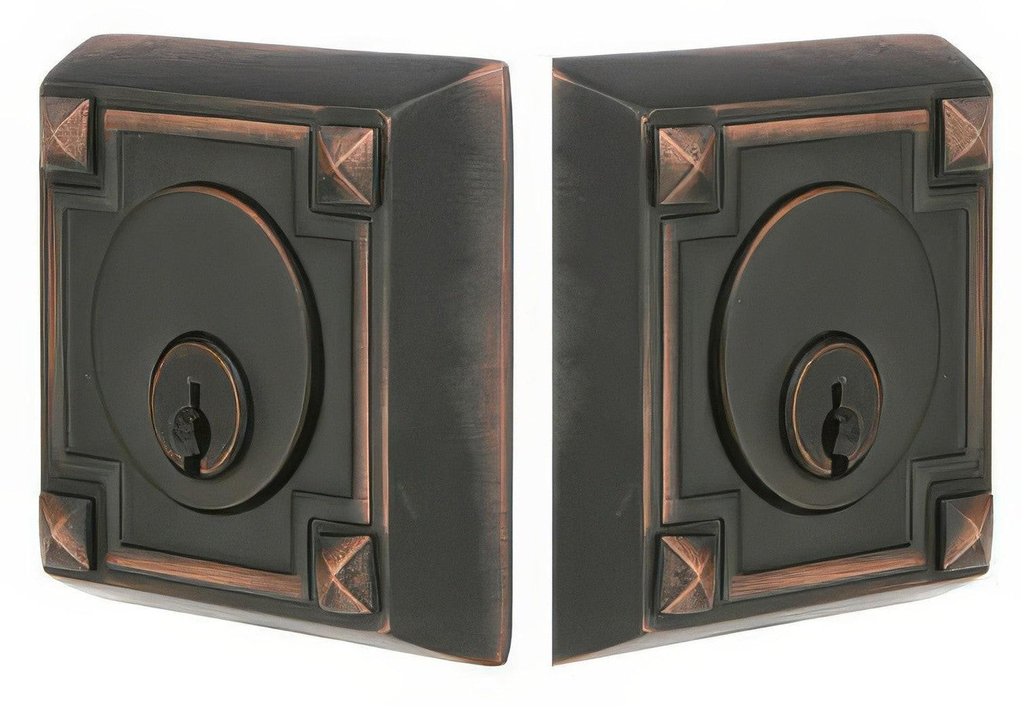 Emtek Arts and Crafts Style Designer Brass Double Cylinder Deadbolt