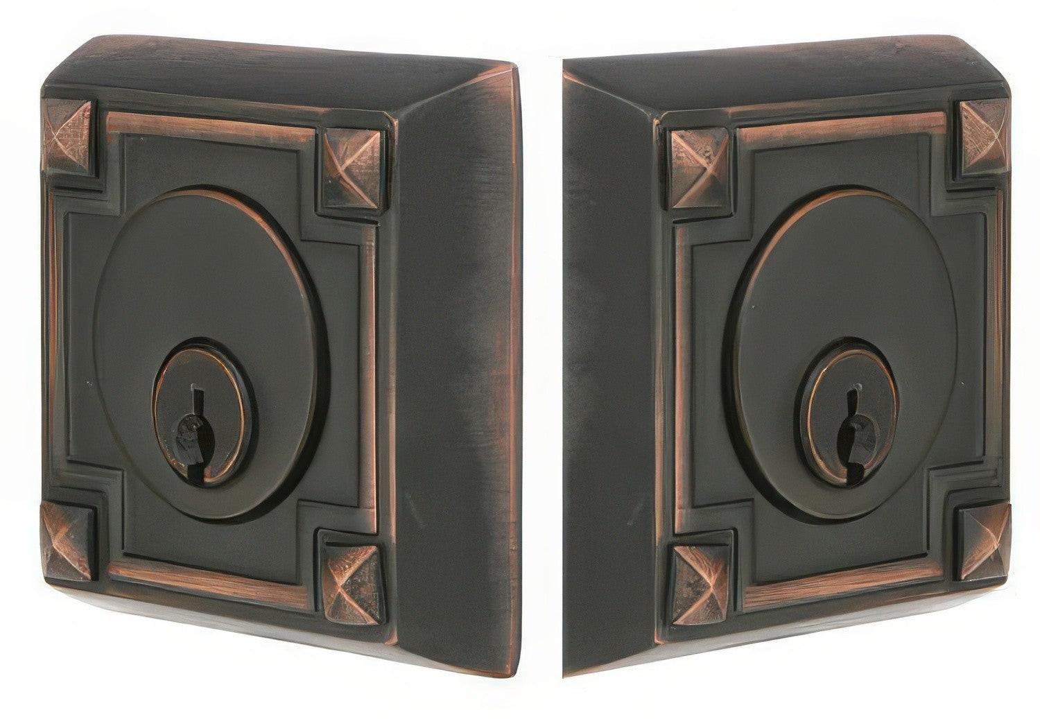Emtek Arts and Crafts Style Designer Brass Double Cylinder Deadbolt