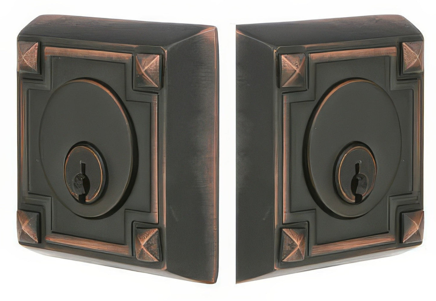 Emtek Arts and Crafts Style Designer Brass Double Cylinder Deadbolt