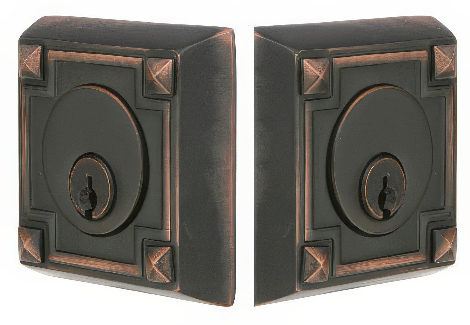 Emtek Arts and Crafts Style Designer Brass Double Cylinder Deadbolt
