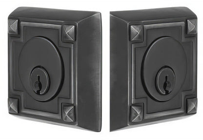 Emtek Arts and Crafts Style Designer Brass Double Cylinder Deadbolt