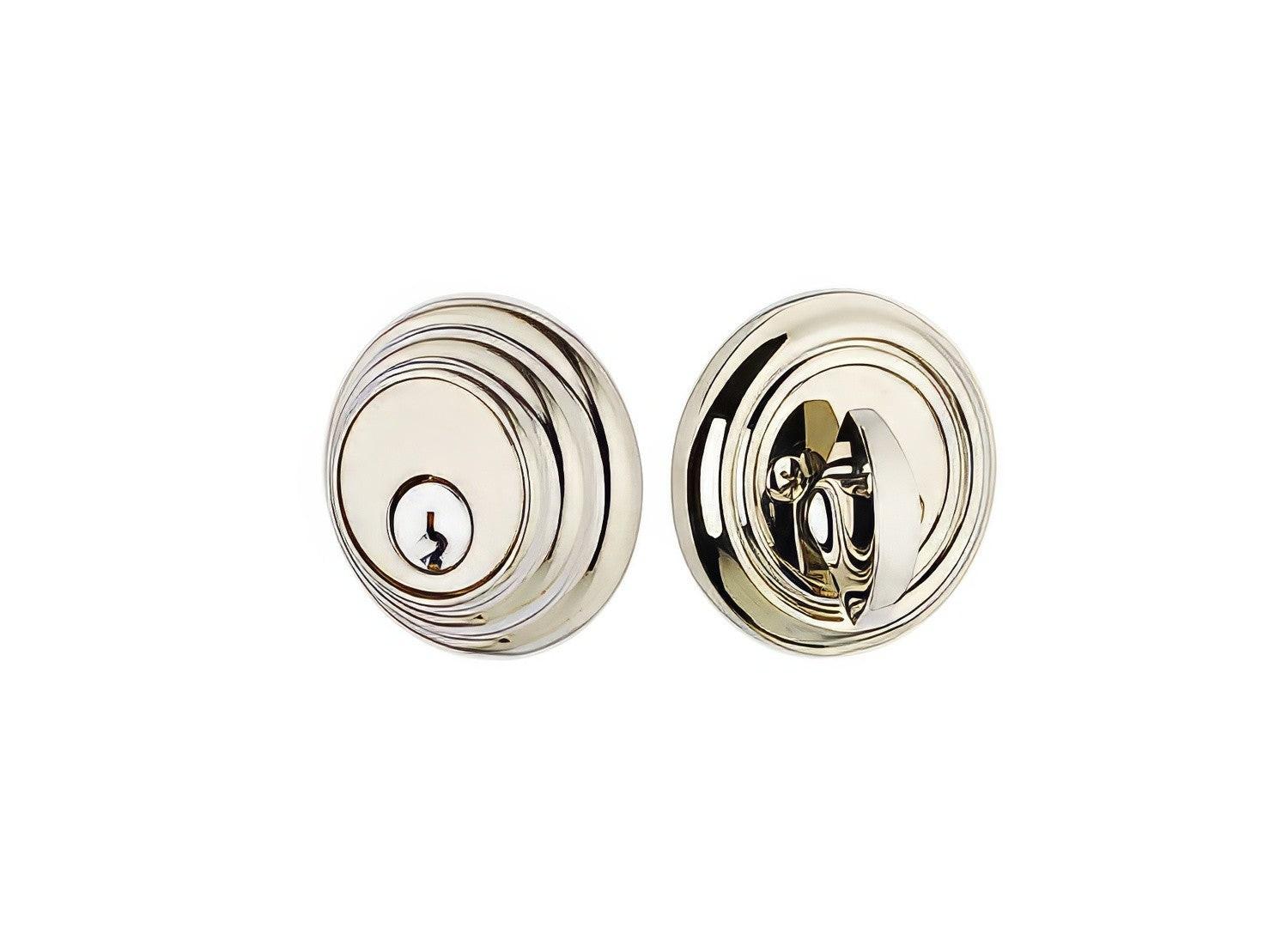 Emtek Low Profile Style Brass Modern Double Cylinder Deadbolt