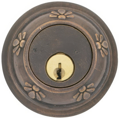 Emtek Tuscany Style Lost Wax Cast Bronze Double Cylinder Deadbolt.