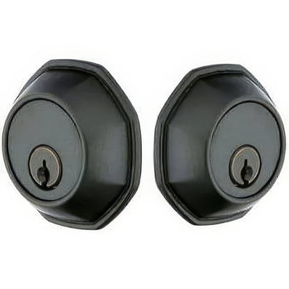 Emtek 8360 Octagon Style Tuscany Bronze Double Cylinder Deadbolt.