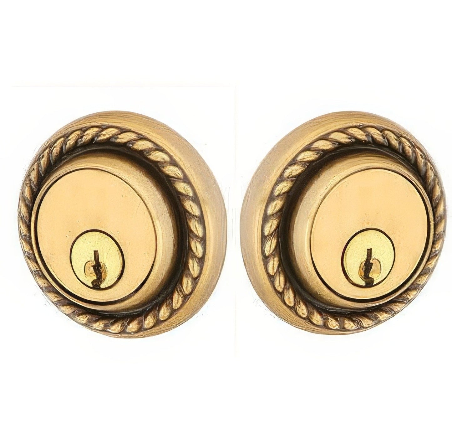 Emtek Rope Style Designer Brass Double Cylinder Deadbolt