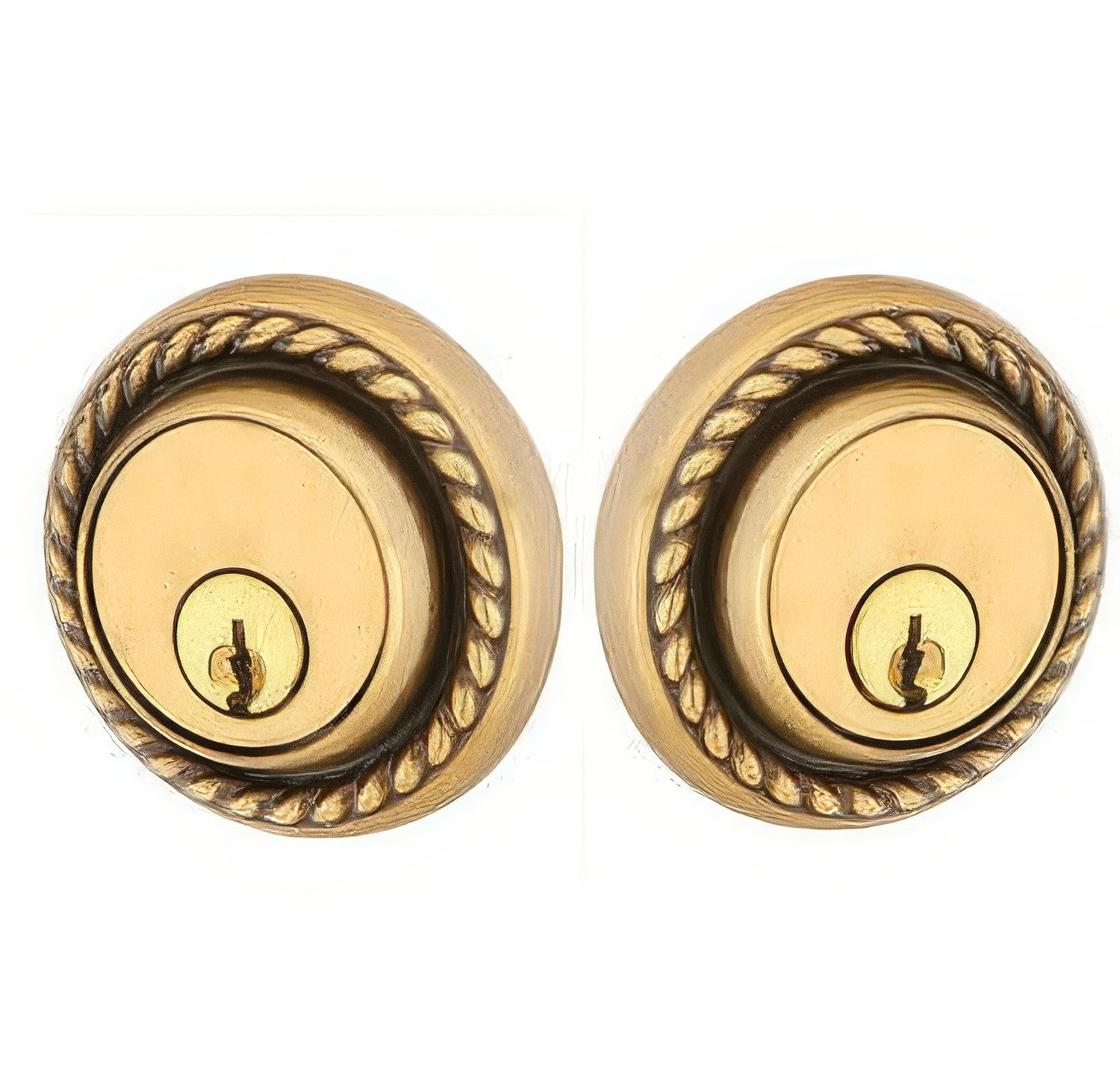 Emtek Rope Style Designer Brass Double Cylinder Deadbolt