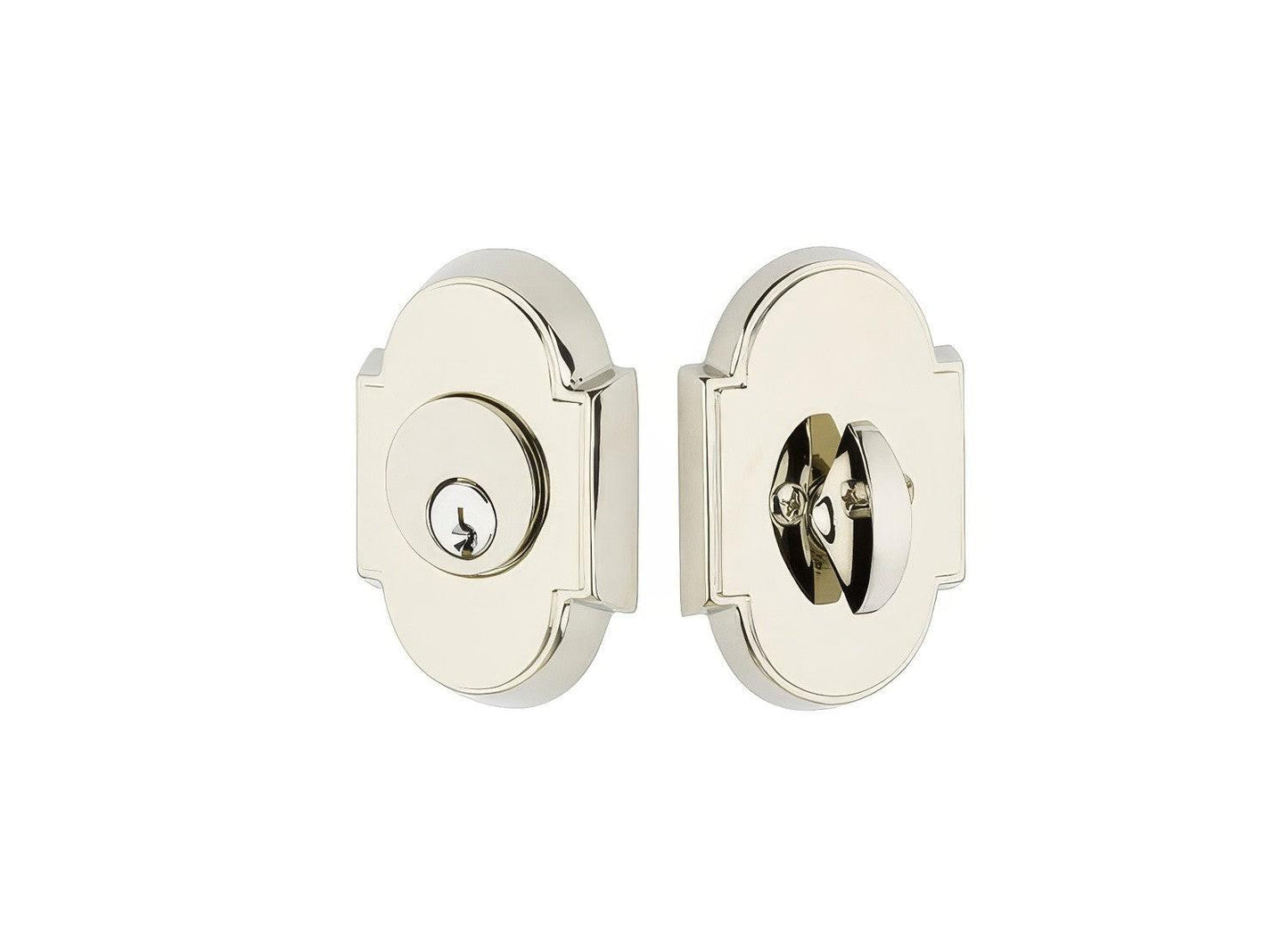 Emtek #8 Style Brass Modern Double Cylinder Deadbolt