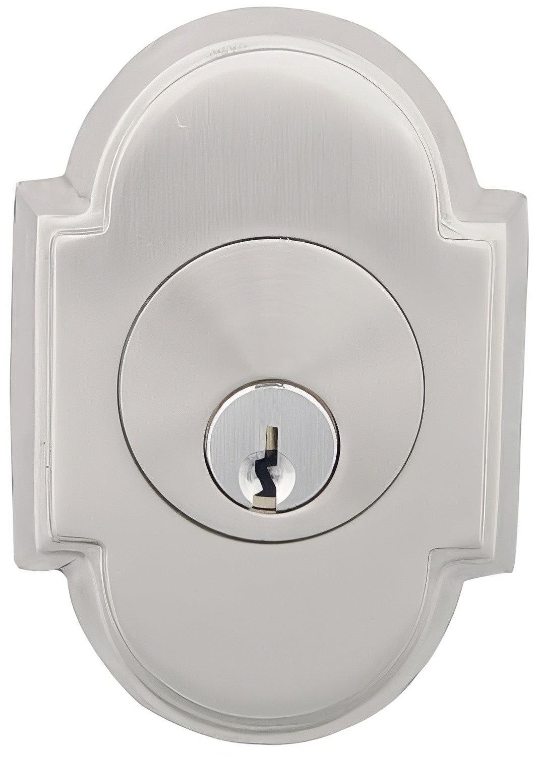 Emtek #8 Style Brass Modern Double Cylinder Deadbolt.