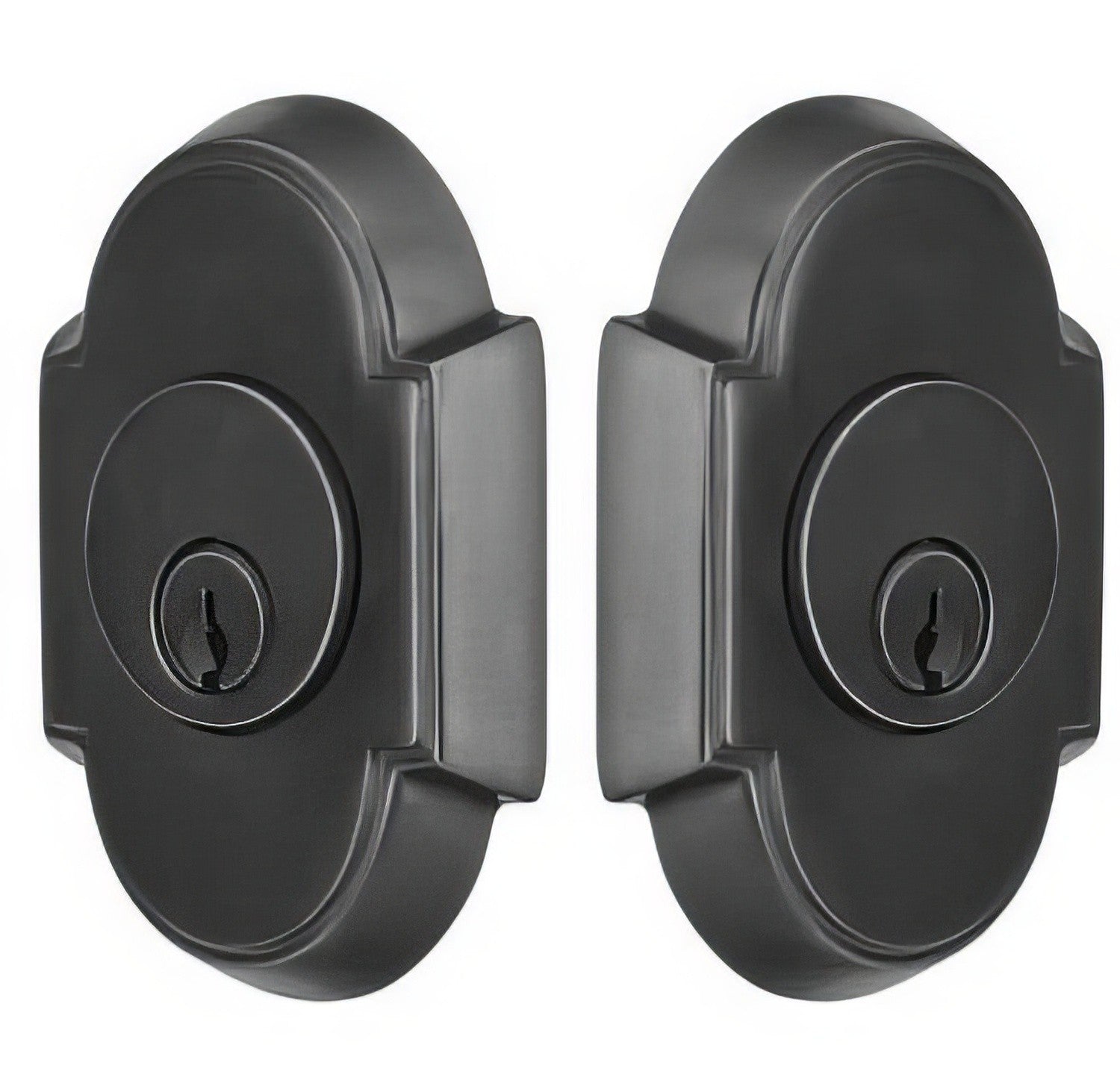 Emtek #8 Style Brass Modern Double Cylinder Deadbolt.