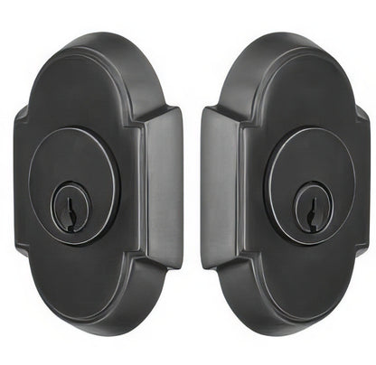 Emtek #8 Style Brass Modern Double Cylinder Deadbolt.