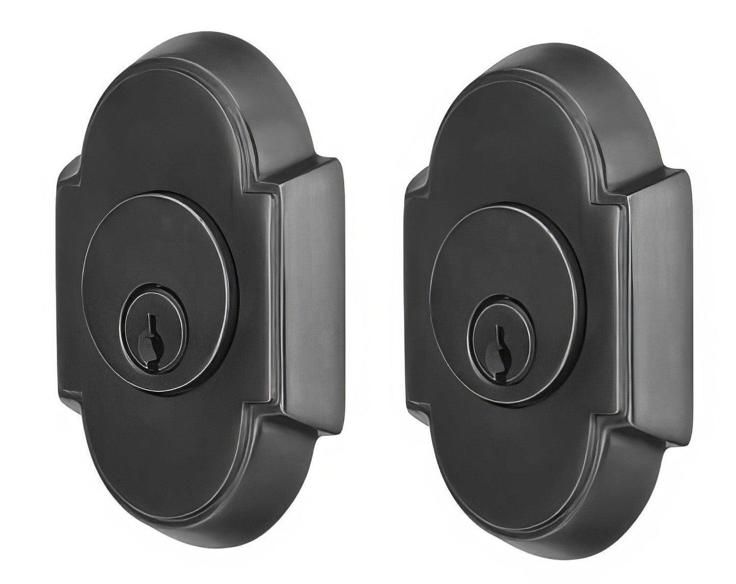 Emtek #8 Style Brass Modern Double Cylinder Deadbolt.