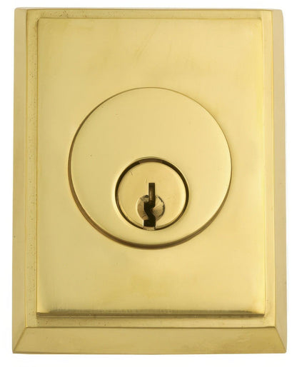 Emtek Rectangular Style Brass Modern Double Cylinder Deadbolt