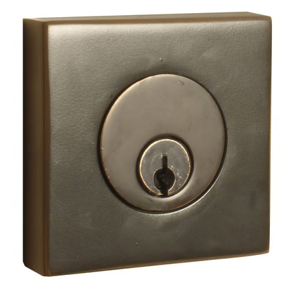 Emtek Square Style Brass Modern Double Cylinder Deadbolt