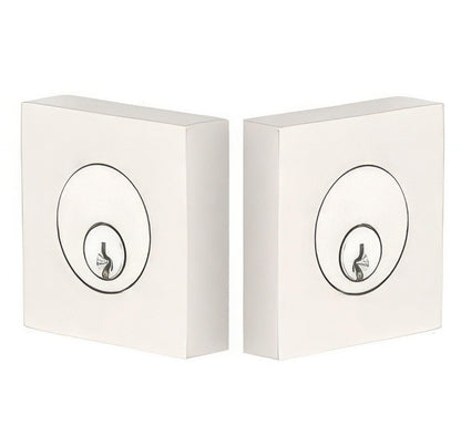 Emtek Square Style Brass Modern Double Cylinder Deadbolt