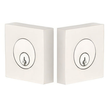 Emtek Square Style Brass Modern Double Cylinder Deadbolt